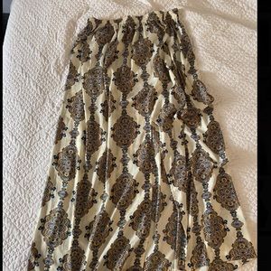 Patterned Maxi Skirt with Thigh Slit